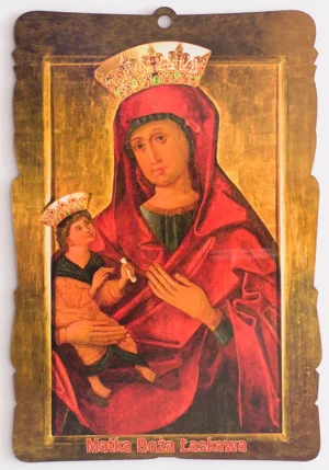 Ikona Matki Bożej Łaskawej nadrukowana drewnie